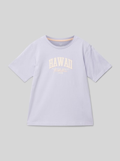 Jack & Jones T-shirt z nadrukiem z logo model ‘DETROIT’ Jasnofioletowy 1