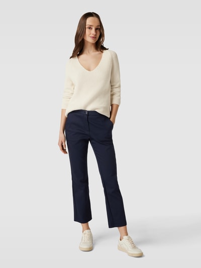 Gardeur Broek met knoop- en ritssluiting, model 'ZELMA' Marineblauw - 1