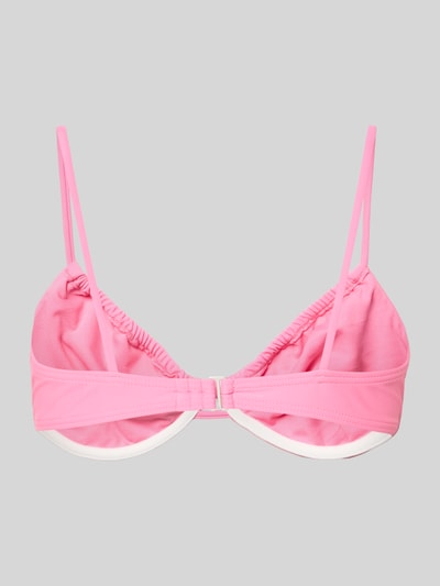 Produktfoto, Bikini-Oberteil mit Bügeln Modell 'BAOMI' von Pieces, pink, Unifarbe, Spaghettiträger, Hakenverschluss, Schleife-Detail
