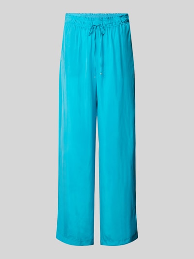 Pennyblack Wide leg stoffen broek met elastische band, model 'AURONZO' Turquoise - 2