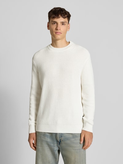 Replay Strickpullover mit gerippten Abschlüssen Offwhite 4