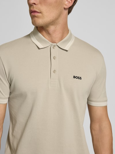 BOSS Green Regular Fit Poloshirt aus reiner Baumwolle Beige 3