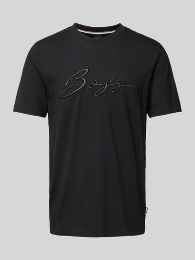 BOSS T-Shirt mit Label-Stitching Modell 'Thompson' Black 2