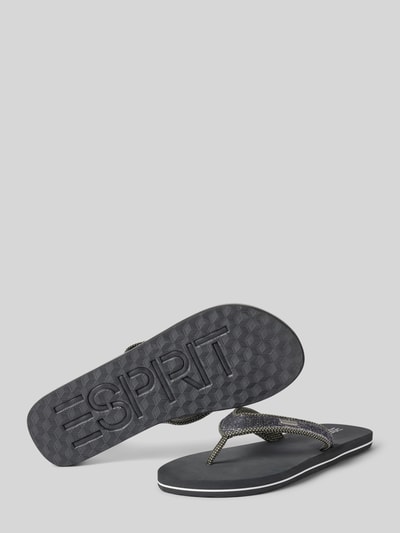 Esprit Teenslippers met labeldetail, model 'Glitter Thong' Antraciet - 4