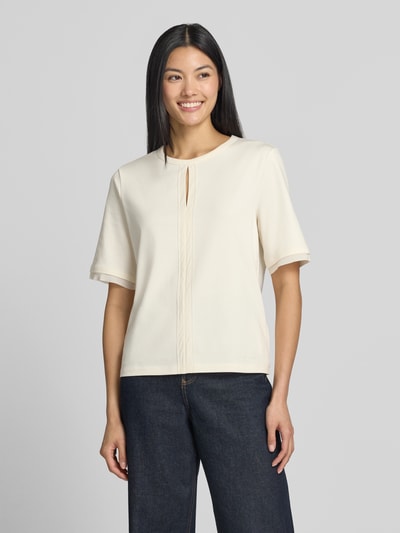 Marc Cain T-Shirt mit Rundhalsausschnitt und Cut Out Offwhite 4