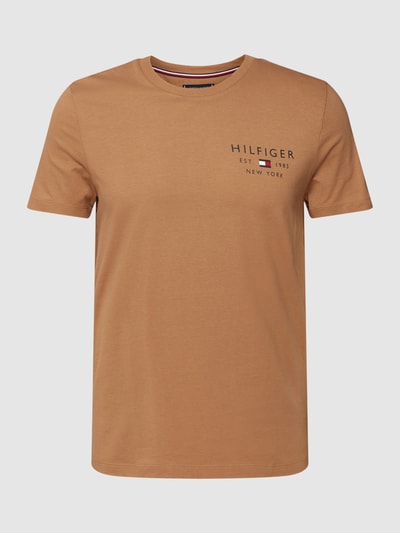 Tommy Hilfiger T-shirt met labelprint Kaki - 2