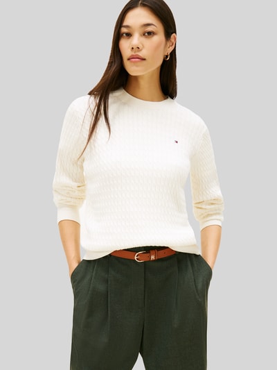 Tommy Hilfiger Regular Fit Pullover aus reiner Baumwolle                                                                                                                                                                                                                                                                          ' Offwhite 4