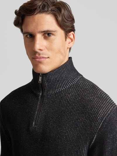 MCNEAL Strickpullover mit Troyer-Kragen Black 3