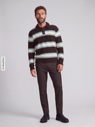 Jake*s Studio Men Regular Fit Pullover aus Woll-Mix Bordeaux 1