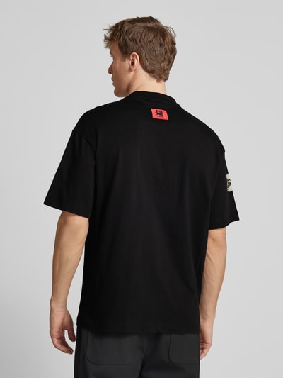 HUGO Regular Fit T-Shirt mit Rundhalsausschnitt Modell 'Druve' Black 5