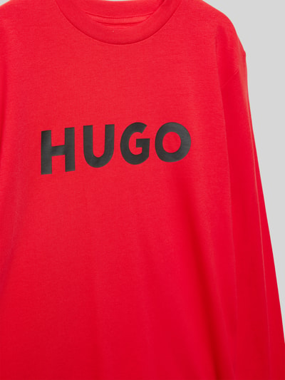 HUGO Shirt met lange mouwen en labelprint Rood - 2