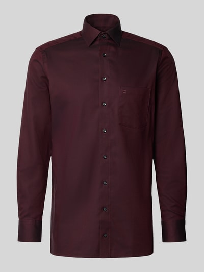 OLYMP Modern Fit Business-Hemd mit Kentkragen Bordeaux 2