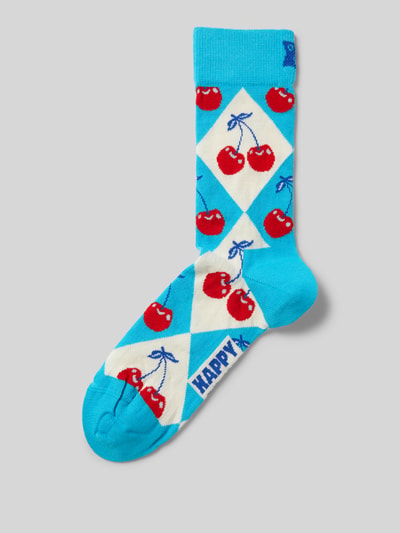 Happy Socks Socken mit Stretch-Anteil Modell 'Cherry Argyle' Tuerkis 1