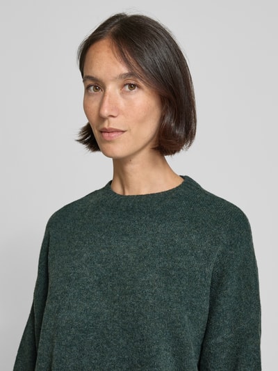Vero Moda Relaxed Fit Pullover mit Woll-Anteil Modell 'BOOM' Dunkelgruen 3