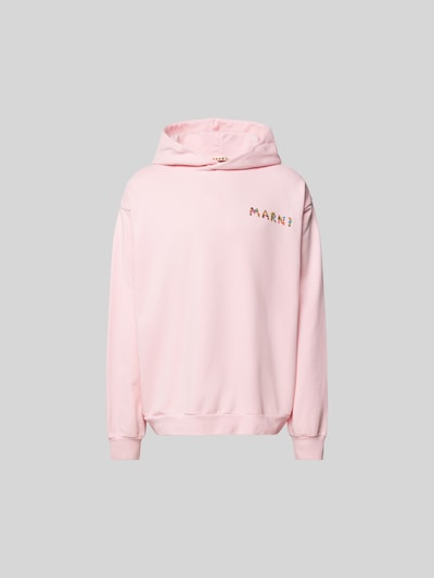 Marni Oversized Hoodie mit Label-Print Rosa 2