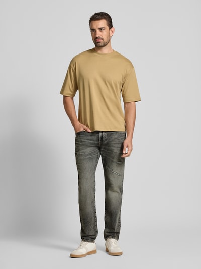 BOSS Orange Jeansy o kroju regular fit z mieszanki bawełny model ‘RE.MAINE’ Antracytowy 1