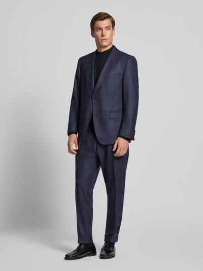 Carl Gross Regular fit 2-knoops colbert van scheerwol, model 'Tilano' Marineblauw - 1