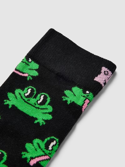 Happy Socks Socken aus Baumwoll-Mix Modell 'Frog' Black 2