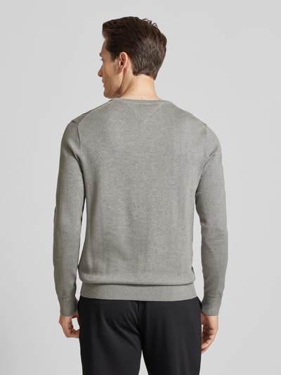 Tommy Hilfiger Strickpullover mit Logo-Stitching Silber Melange 5