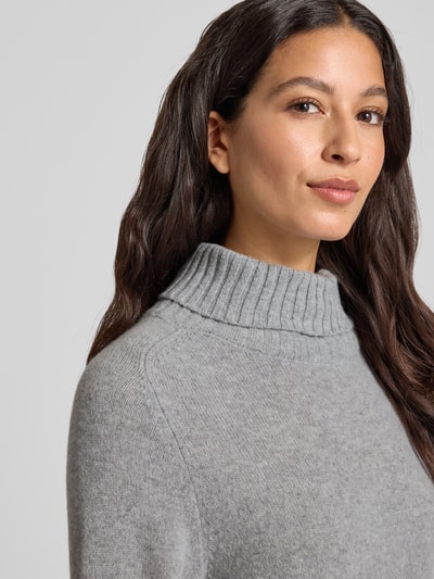 Fynch-Hatton Strickkleid mit Rollkragen Hellgrau Melange 3