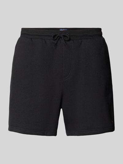 Produktfoto, Regular Fit Shorts aus Baumwoll-Mix von Tommy Jeans, efekt: jednolity kolor, detal z logo, tunel, elastyczny ściągacz, kieszeń z tyłu, wpuszczane kieszenie, wykończenie: dzianina dresowa, mieszanka bawełny