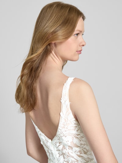 Mascara Abendkleid mit Spitze und V-Ausschnitt Ecru 6