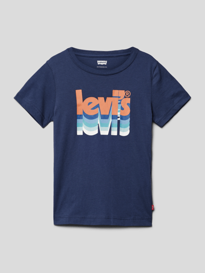 Levi’s® Kids T-shirt met logoprint Rookblauw - 1