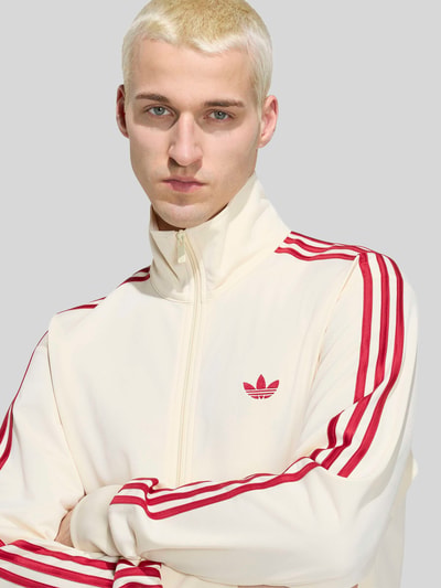 adidas Originals bluza rozpinana o kroju relaxed fit z wyhaftowanym logo i stójką Złamany biały 3
