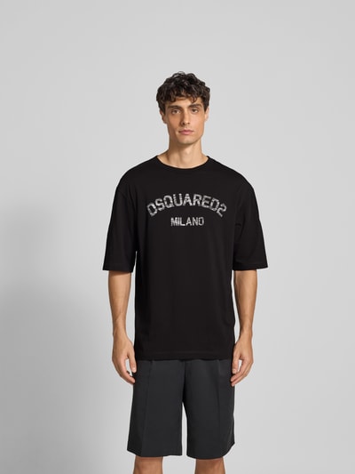 Dsquared2 Loose Fit T-Shirt mit Logo-Print BLACK 4
