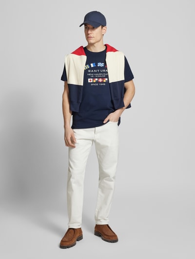 Gant T-Shirt mit Label-Details Marine 1