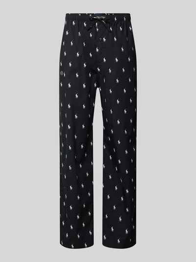 Productfoto, Regular Fit pyjamabroek van puur katoen van Polo Ralph Lauren Underwear in zwart met wit dessin, rechte pijpen, gladde textuur