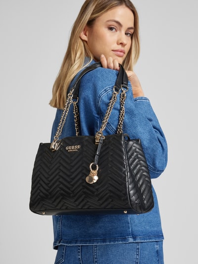 Guess Handtasche mit Label-Applikation Modell 'ANNING' Black 1