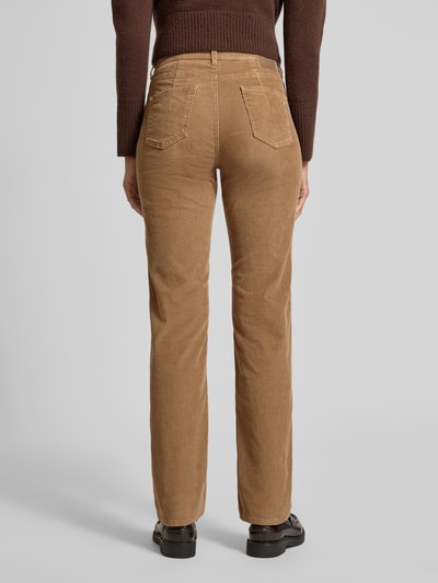 Brax Slim fit corduroy broek in 5-pocketmodel, model 'Carola' Camel - 5
