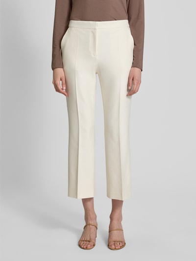 BOSS Spodnie materiałowe o kroju regular fit w kant model ‘Timasa’ Złamany biały 4