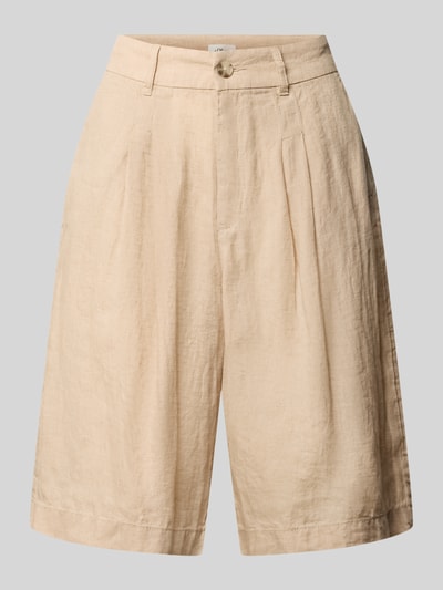 Produktfoto, Wide Leg Leinenshorts mit Bundfalten von s.Oliver RED LABEL, Optik: Unifarben, Passform: Wide Leg, Details: Bundfalten, Gürtelschlaufen, Beinabschluss: seitliche Eingrifftaschen, Gesäßtaschen, Material: reines Leinen