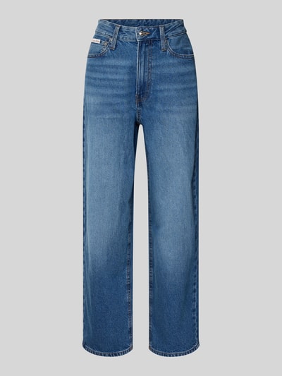 Calvin Klein Jeans Wide Fit Jeans mit Logo-Patch Modell 'Barrel' Jeansblau Melange 1