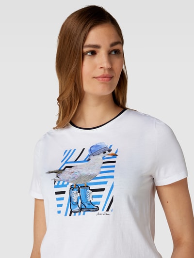 Marc Cain T-Shirt mit Motiv-Print Weiss 3