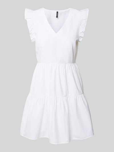 Vero Moda Sukienka casualowa o luźnym kroju z dodatkiem bawełny model ‘FANNI’ Biały 2