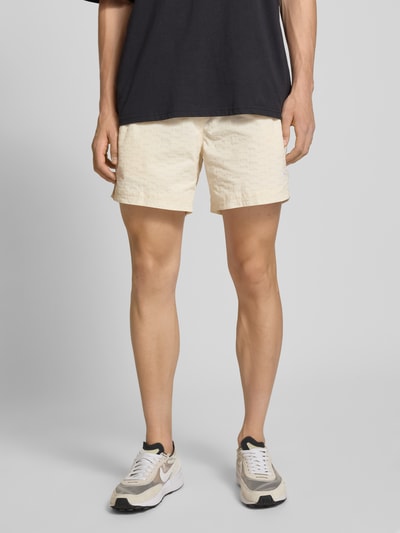 BLKVIS Relaxed fit korte broek met ritszakken Offwhite - 4