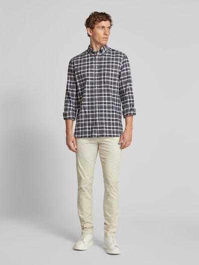 Christian Berg Men Freizeithemd mit Button-Down-Kragen Mud 1