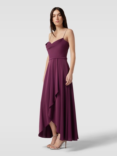 V.M. Abendkleid mit Wasserfall-Ausschnitt Bordeaux 1