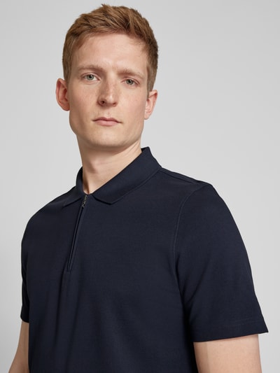 MAERZ Muenchen Regular fit poloshirt met korte ritssluiting Marineblauw - 3