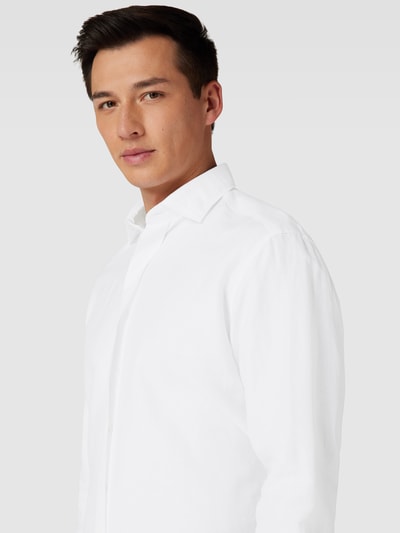 Eterna Premium Shirt mit Premium Leinen-Anteil Modell 'Kent' Weiss 3