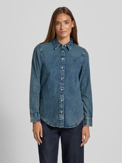 Lauren Ralph Lauren Jeansbluse mit Label-Stitching Jeansblau 4