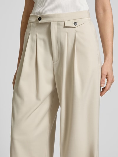 Gestuz High waist broek met bandplooien, model 'edina' Beige - 3