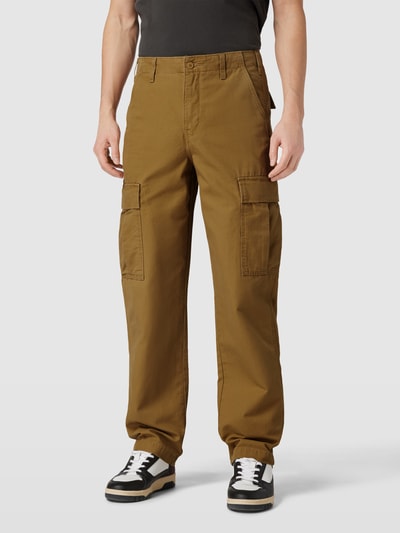 Levi's® Straight Fit Cargohose in unifarbenem Design Khaki 4