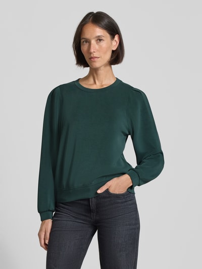 s.Oliver RED LABEL Regular fit sweatshirt van modalmix Donkergroen - 4