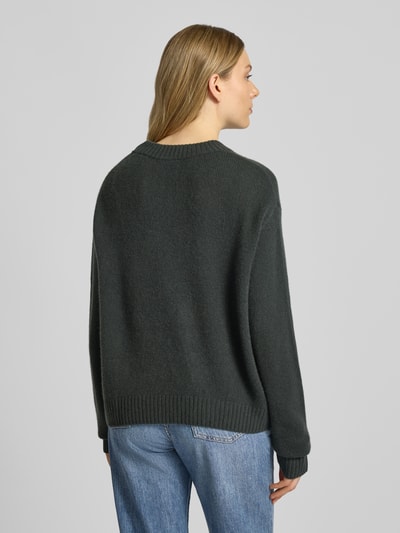 Christian Berg Woman Kaschmirpullover mit gerippten Abschlüssen Dunkelgruen 5
