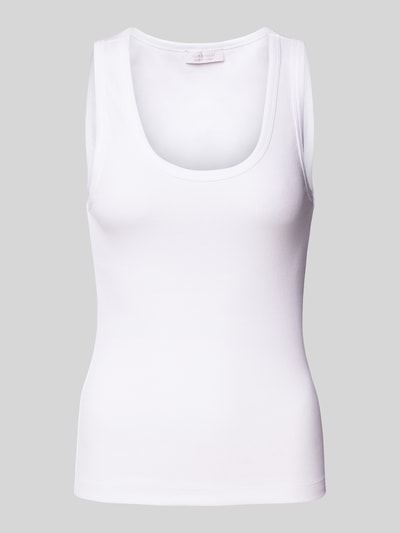 Rich & Royal Top z prążkowanymi wykończeniami Biały 2