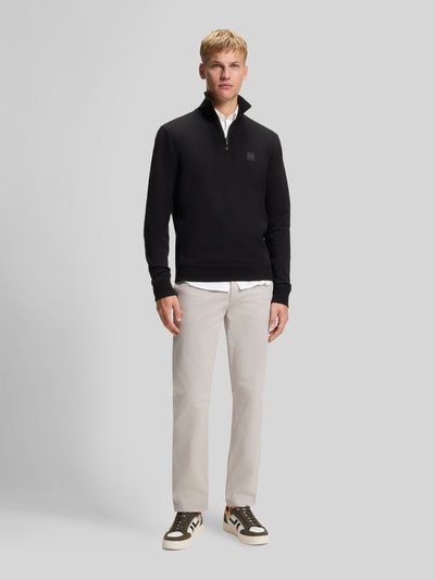 BOSS Orange Regular Fit Troyer aus reiner Baumwolle Modell 'Zetrust' Black 1